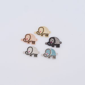 Micropave Zirkonia Elefant-Verbinder, 18K Gold gefüllter Tier-Verbinder, DIY Schmuckherstellung, 21x13,8x1,6mm