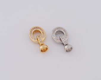 Charm à fermoir rond, fermoirs ouverts rempli d'or 18 carats, accessoires pour fabrication de bijoux à faire soi-même, 26,7 x 13,5 x 7 mm