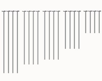 100 Stück silberne Flachkopfnadeln, Zubehör für die Schmuckherstellung
