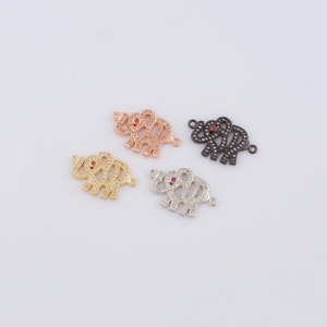 Micropave Zirkonia Elefant-Verbinder, 18K Gold gefüllter Tier-Verbinder, DIY Schmuckherstellung, 23x15x2.3mm