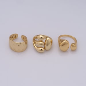 Gold Minimalist Rings,18K Gold Filled Statement Rings,Wide Rings,Minimalist Ring,Gift for Her
