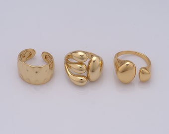 Gold Minimalist Ringe, 18K Gold Filled Statement Ringe, Breite Ringe, Minimalist Ring, Geschenk für Sie