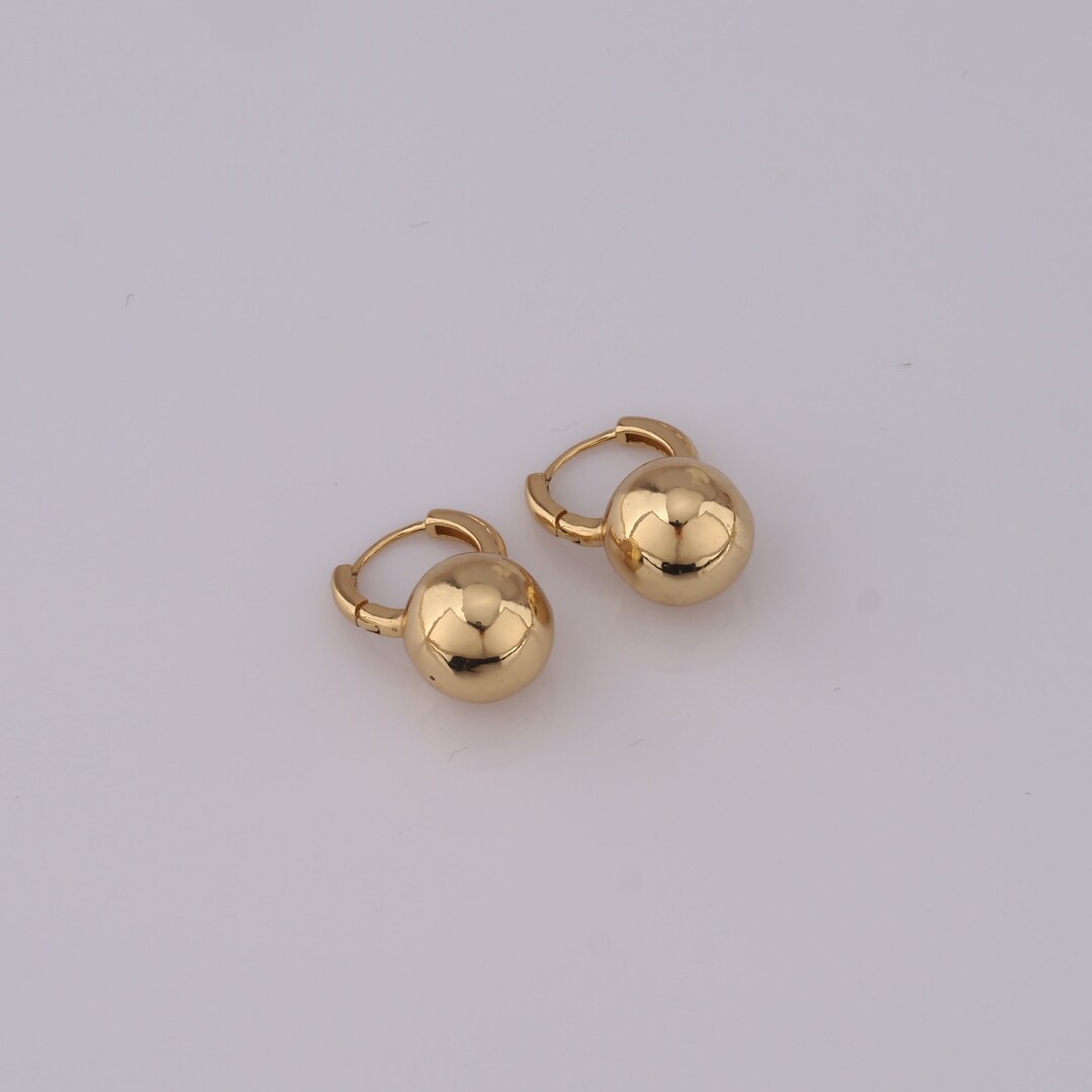 Golden Ball Bead Earrings, 18K Gold Filled Fashion Earrings