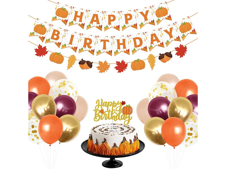 Fall Birthday Party Decorations Happy Birthday Pumpkin Banner Fall Birthday Party Decorations Happy Birthday Pumpkin Banner