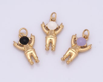 Character Pendant, 18K Gold Filled Character Charms, Man Charms, DIY Jewelry Making Findings，24.5x12.5x3.5mm