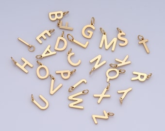 Alphabet Pendant, 18K Gold Filled Alphabet Charm, DIY Jewelry Making Findings,12.5x9x1mm