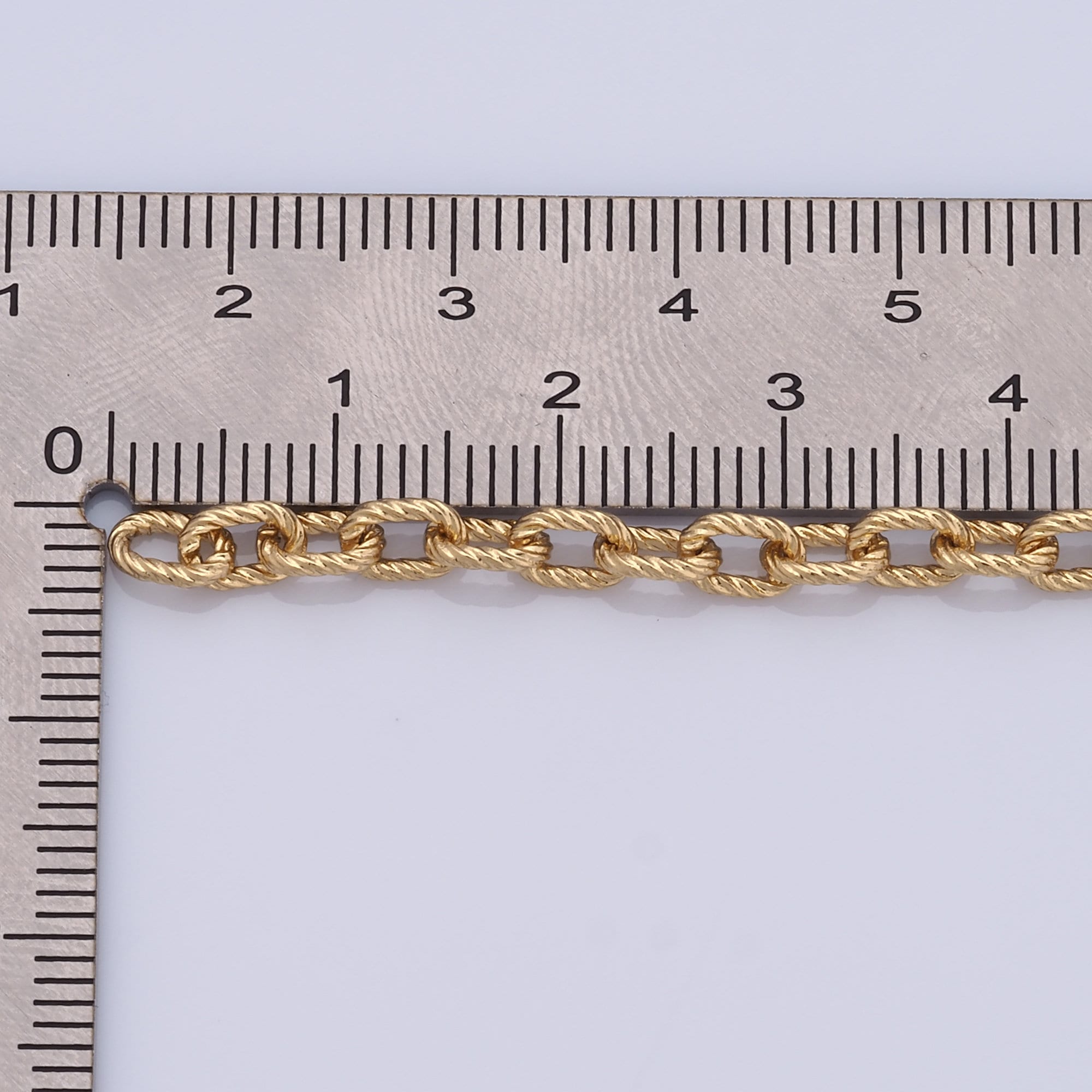 Three Loop Chain Golden Paper Clip Chains, 18K Gold Filled Oval Twisted Chains,three ...