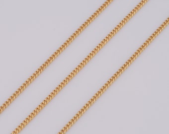Gouden kinketting, 18K goudgevulde semi-afgewerkte ketting, speciale kettingen, doe-het-zelf sieraden maken van benodigdheden, 1x2,2 mm