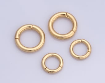 Gold Round Clasp, 18K Gold Filled Snap Clip, DIY Jewelry Making Findings,&quot;10x1.6mm,14x2mm&quot;