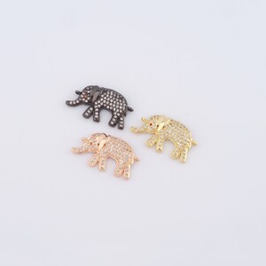 Micropave Zirkonia-Elefant-Verbinder, 18K Gold gefüllter Tier-Verbinder, DIY Schmuckherstellung, 26x14.5x3.5mm