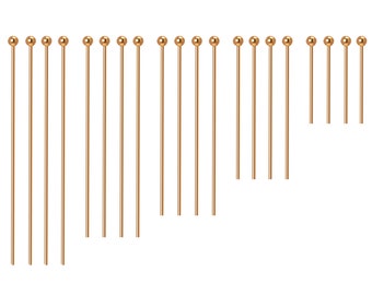 100 Pcs 18K Gold Filled Ball Head Pins,Jewelry Making Accessories Supplies