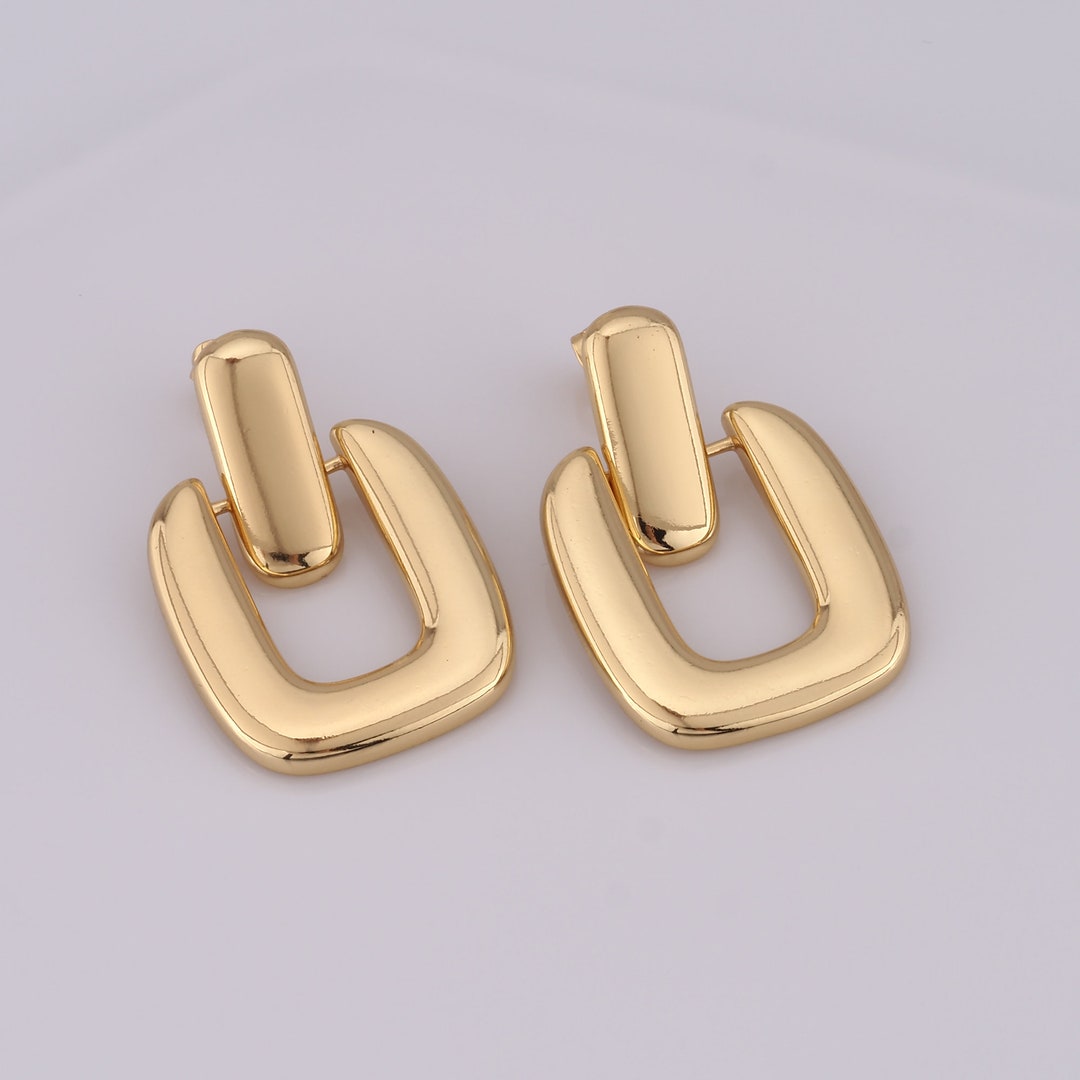 Square 18 Mm Earrings Gold