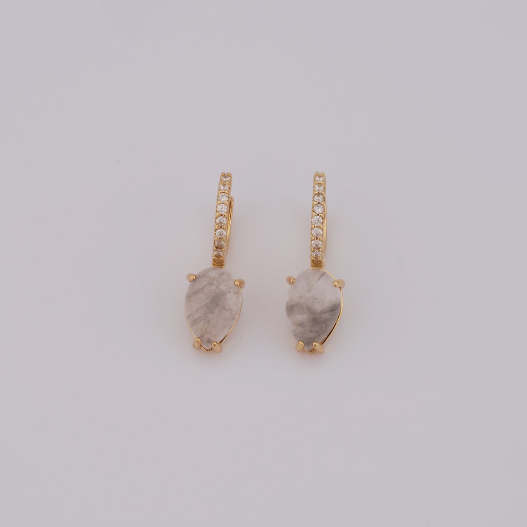 Zirconia Gold Oval Earrings, 18K Gold Filled Oval Earrings,oval ...
