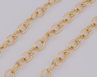 Gouden Rolo-ketting, 18K goudgevulde semi-afgewerkte ketting, speciale kettingen, doe-het-zelf sieraden maken van benodigdheden, 8,3x1,5 mm