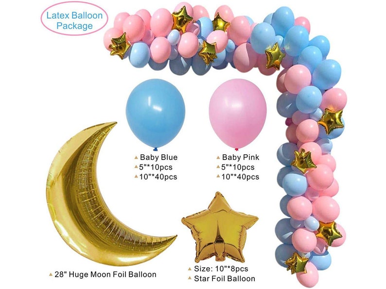 Gender Reveal Balloon Garland Arch Kit 109pcs Pink Blue and Etsy
