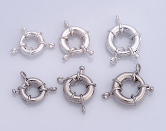 Chiusura rotonda in argento, Chiusura marinaio in platino, Chiusura a molla, Chiusura del volante, Risultati per la creazione di gioielli fai da te,"13x3.5mm,15x4mm,17x4mm"