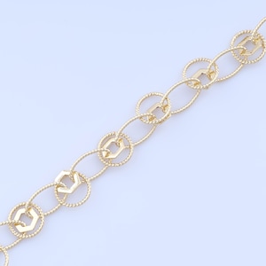 Gold Rolo Chain, 18K Gold Filled Semi Finished Chain, Specialty Chains, DIY Jewelry Making Supplies,16.5x12.4mm