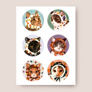 Babushcat sticker 1 - Circle Sticker 50 mm