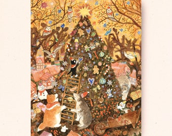 Decorating a Christmas tree together!