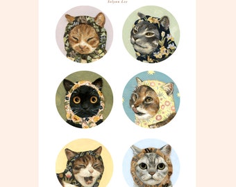 Babushcats sticker sheet 6