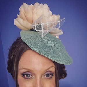 Light Blue Mini Hat with Flower