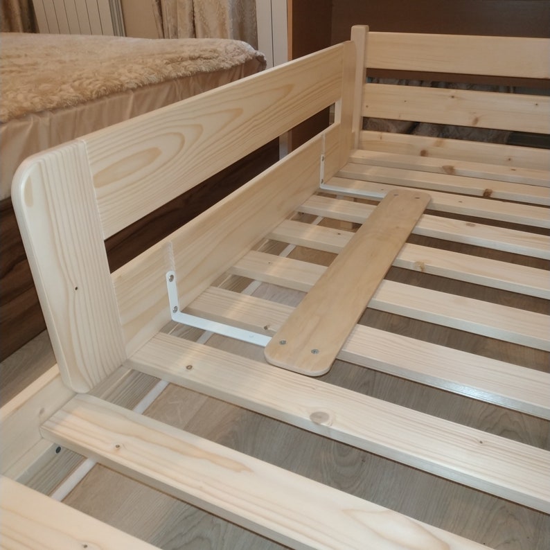 Finished Wooden Bunk Bed Railing Bed Rail Bed Etsy