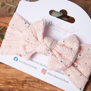 Baby-Stirnbänder, Baby-Mädchen-Stirnband, Baby-Kopf-Wraps, Mädchen-Stirnbänder, weiche Stirnbänder, Sommer-Stirnbänder, Blumen-Stirnbänder Peach Daisy Chain