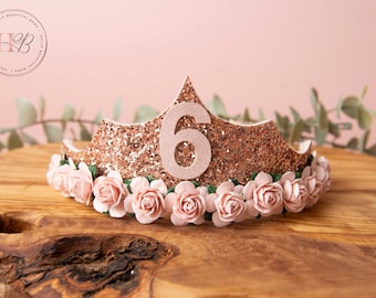 Girls birthday tiara, princess tiara, rose gold birthday tiara, girls birthday crown, birthday accessories