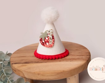 Berry 1st birthday party hat, 1st birthday,1st birthday crown Cake smash prop, birthday crown first birthday girl, strawberry theme birthday