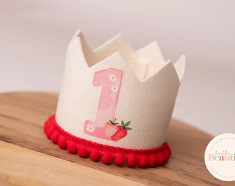 Berry 1st Birthday Crown, Strawberry themed first birthday crown, first birthday, cake smash crown, girls berry first birthday, berry 1st