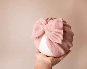 Baby turban, baby hat, baby accessory, baby shower gift,  pink turban, bow turban