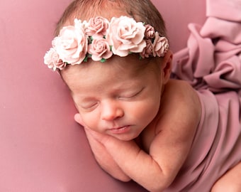 Boho Baby Blumen Stirnband Baby Blumenkrone Baby Stirnband Blume Neugeborenen Stirnband Baby Mädchen Taufe Stirnband Cake Smash Floral Stirnband