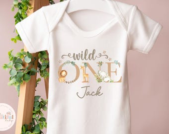 Boys first birthday vest, first birthday outfit, cake smash outfit, my 1st birthday vest, one today, personalised vest, wild one, safari,