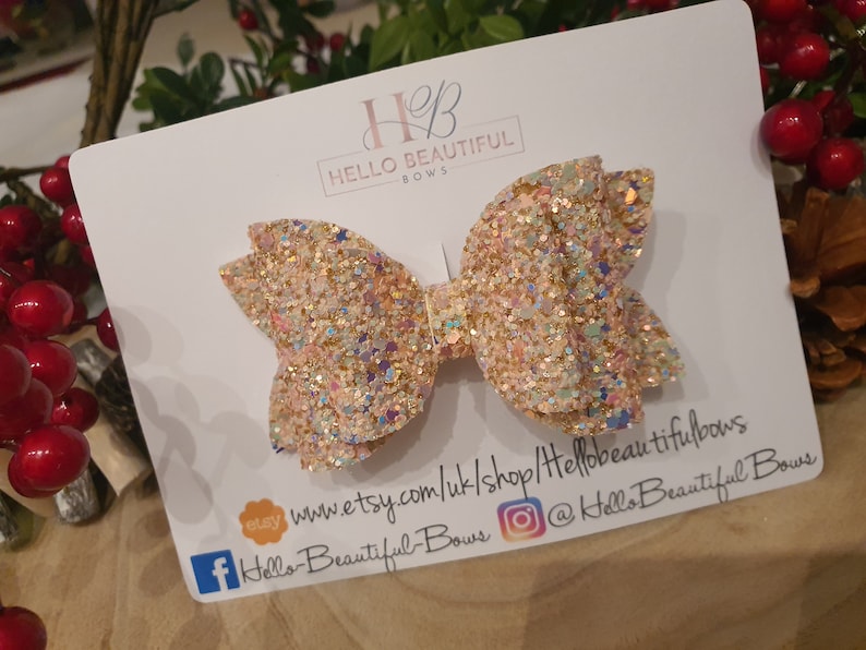christmas hair bows hair clips Glitter hair bow baby headbands christmas headband girls hair bows