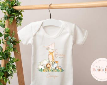 Boys first birthday vest, first birthday outfit, cake smash outfit, my 1st birthday vest, one today, personalised vest, wild one, safari,