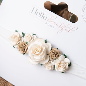Bandeau à fleurs pour bébé, couronne de fleurs pour bébé, bandeau à fleurs en nylon, couronne pour bébé fille, bandeau pour nouveau-né, couronne de fleurs pour tout-petit, bandeau à fleurs pour bébé
