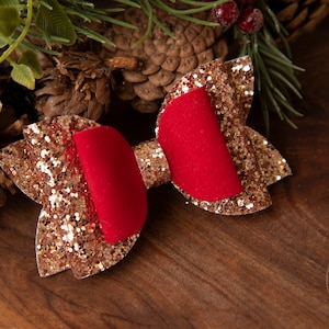 Weihnachten Haarschleifen, Mädchen Haarschleifen, Haarclips, Baby Stirnbänder, rot gold Haarschleife, rote Glitzer Haarschleife, Haarclip, Haarschleife,