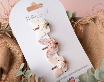 butterfly hair clips, fringe clips, hair clips, tiny hair clips, clips for babies, mini hair clips, flower hair clips, baby hair clips