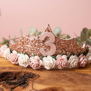 Mädchen Geburtstag Tiara, Prinzessin Tiara, Roségold Geburtstag Tiara, Mädchen Geburtstagskrone, Geburtstagszubehör