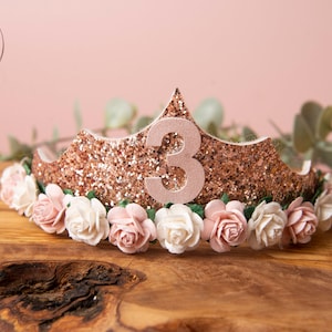 Girls birthday tiara, princess tiara, rose gold birthday tiara, girls birthday crown, birthday accessories