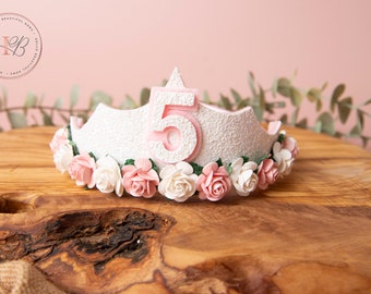 Girls birthday tiara, princess tiara, white birthday tiara, girls birthday crown, birthday accessories