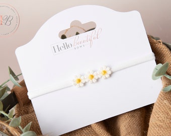 Baby meisje hoofdband, baby bloem hoofdband, zomer hoofdband, daisy hoofdband, pasgeboren hoofdband