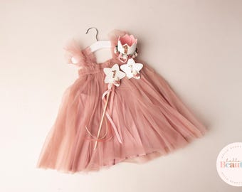 Girls first birthday outfit, Cake smash outfit, girls first birthday dress, first birthday decor, 1st birthday crown, cake smash crown