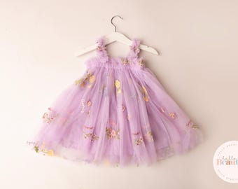 Girls first birthday outfit, Cake smash outfit, girls first birthday dress, first birthday decor, Lilac dress, fairy first birthday dress
