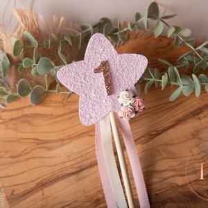 Birthday Wand, princess birthday wand, personalised wand, first birthday, cake smash prop, glitter wand, pink wand