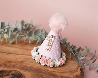 Chapeau de fête personnalisé pour tous les âges Chapeau d'anniversaire floral Chapeau de fête d'anniversaire personnalisé Chapeau de fête fleuri Couronne d'anniversaire fille Couronne 1er anniversaire