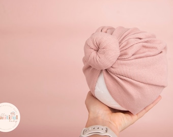 Baby turban, baby hat, baby accessory, baby shower gift, pink turban,   donut turban, ribbed turban