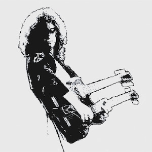Jimmy Page Cross stitch Chart I Rock Legend I Guitar I Led Zep I Classic Rock Icon