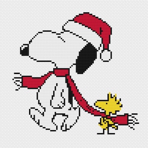 Snoopy en Woodstock's Winter Fun / Kerstmis / Peanuts/snoopy/ Woodstock/Winter / eenvoudige kruissteek / winterkruissteek