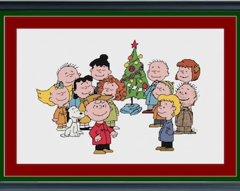Charlie Brown Christmas Cross Stitch Pattern: Peanuts Gang (PDF Pattern)